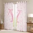 thumbnail image 2 of Erosebridal Initial W Letter Curtains Pack of 2 (52x84), Cute Bowknot 30%-50% Black Out Curtains, Dreamy Princess Decor, 2 of 5