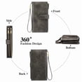 thumbnail image 5 of FALAN MULE Women’s Leather Wristlet Wallet Rfid Blocking with 5 ID Windows and Double Zipper, 5 of 8