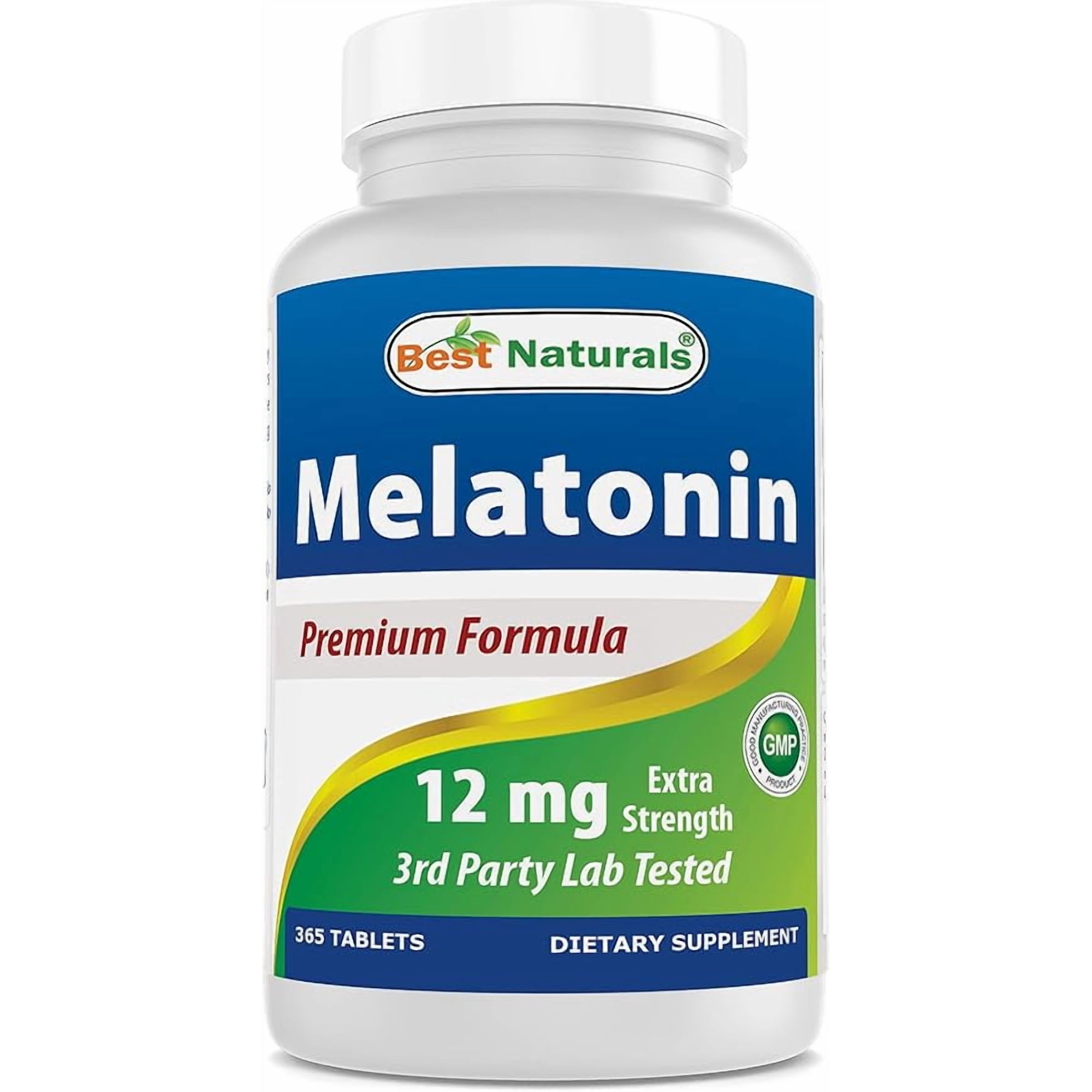 Best Naturals Melatonin 12 mg (1 Year Supply) - Drug-Free Nighttime Sleep Aid - Melatonin for Sleep and Relaxation, 365 Count (365 Count (Pack of 1))