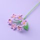 thumbnail image 1 of RXIRUCGD Flor de ganchillo, ramo hecho a mano, pequeña flor de imitación fresca, decoración de oficina y jardín, flores de punto, morado claro, 1 of 2