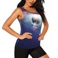 thumbnail image 2 of Balery Planets Stars And Galaxies Camiseta sin mangas estampada ligera para mujer, tops de entrenamiento sin mangas, camisetas de yoga transpirables de secado rápido.-X-Large, 2 of 7