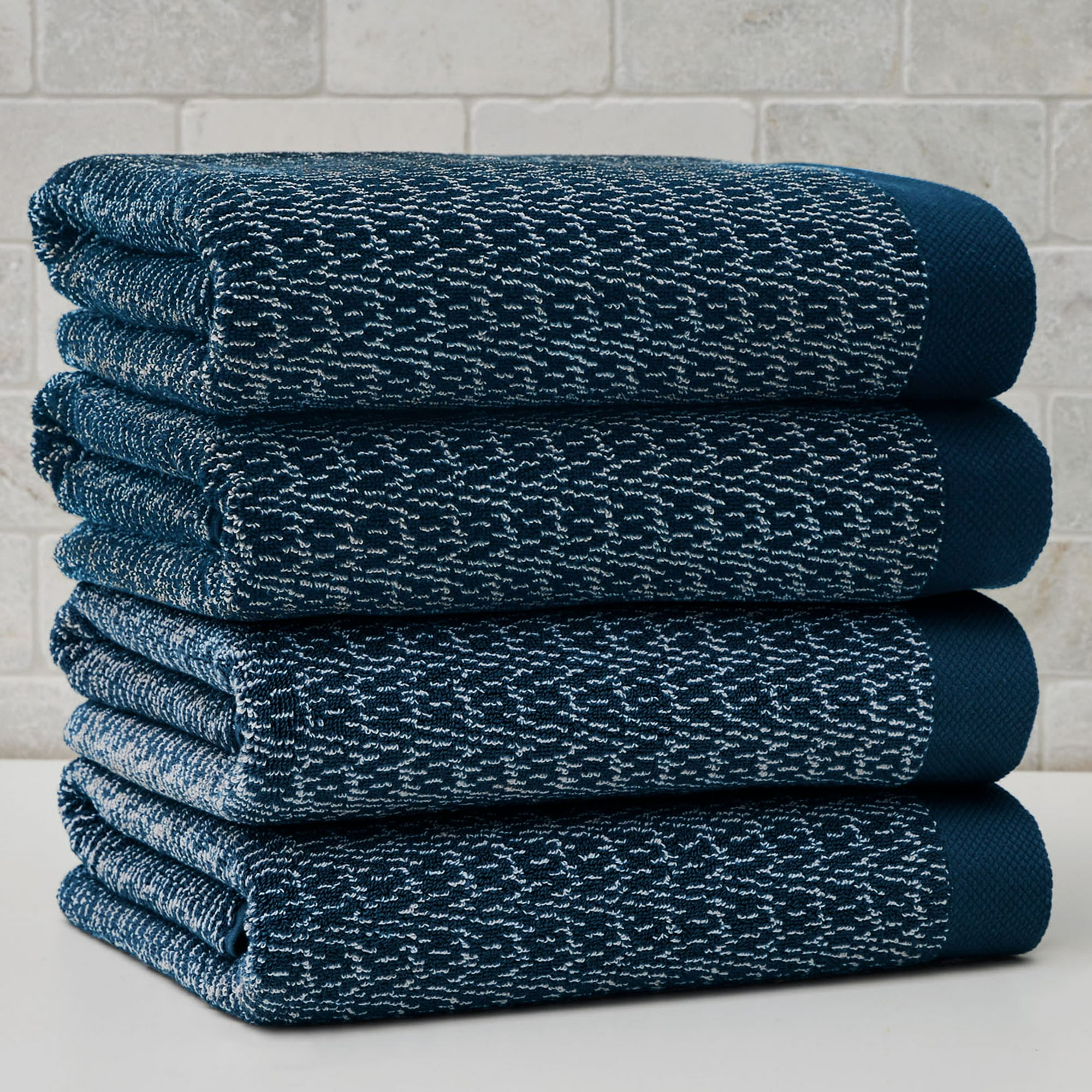 Better Homes & Gardens Signature Soft Cotton Mélange Bath Towel, Blue Admiral