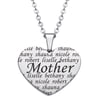 Personalized Planet "Mother" Family Names Heart Stainless Steel Pendant, 20"