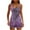 Purple, variant on Sakmal Blue Womens Rompers Swim Racerback Square Neck Sleeveless Short Jumpsuits Floral Rompers