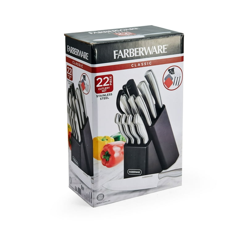 Farberware Classic 30PCS Rotating Cutlery Knife Set with Block
