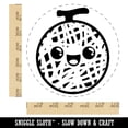 thumbnail image 2 of Happy Cute Honeydew Melon Self-Inking Rubber Stamp Ink Stamper - Pink Ink - Large 1-1/2 Inch, 2 of 7