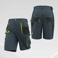thumbnail image 5 of Kakii Men's Contrast Color Work Shorts, Durable Construction Carpenter Shorts with Multiple Button Pockets, EU Size Utility Shorts, 5 of 9