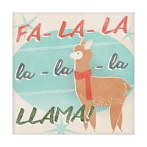 Trademark Fine Art 'Llama Retro Christmas IV' Canvas Art by June Erica Vess