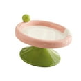 thumbnail image 5 of Serenable Ceramic Raised Cat Bowl Elevated Food Water Bowl large red green, 5 of 9