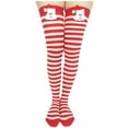 thumbnail image 3 of AOOCHASLIY Christmas/Daily Socks Women Christmas Long Tube Knee Socks Striped Garter Cute Accessories Christmas Party, 3 of 3