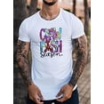thumbnail image 1 of Camiseta creativa con estampado de cangrejo para hombre, informal, de manga corta y cuello redondo, para verano y actividades al aire libre., 1 of 9