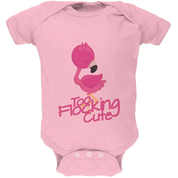 Flamingo Too Flocking Cute Soft Baby One Piece Light Pink 18-24 M
