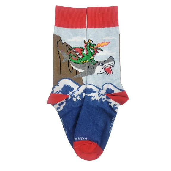 Dragon Riding a Shark Socks from the Sock Panda Size: Adult Small