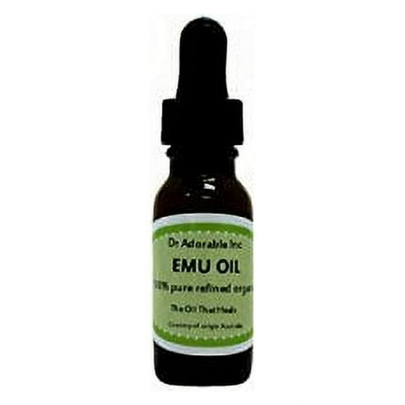 Dr. Adorable - 100% Pure Australian CREAMY EMU Oil Triple Refined Organic Moisturizing Oil For Face Skin Hair - 0.6 Oz