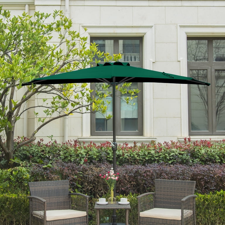 half patio umbrella 5 feet FLAME&SHADE 9ft Pole Finish 6.5 Ft Half Umbrella Outdoor