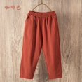 thumbnail image 3 of Pantalones de verano 2023 para mujer, pantalones harén de algodón, pantalones holgados informales de cintura alta, ropa de mujer de gran tamaño, moda de color sólido, 3 of 5