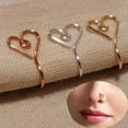 thumbnail image 3 of HOOUN Non-Piercing 316L Stainless Steel Fake Nose Clip Septum Nose Clicker Rings Set-J, 3 of 9