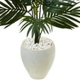 thumbnail image 3 of 4.5’ Kentia Palm Artificial Tree in White Oval Planter, 3 of 5