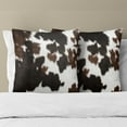 thumbnail image 4 of Ryan; Western Cow Print Pillow Covers 18x18 Inch Set of 2 Brown Black White Cowhide Throw Pillow Covers Animal Skin Farmhouse Pillow Case for Home Couch Bed Sofa Decor, 4 of 8