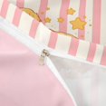 thumbnail image 4 of Homewish Cute Golden Retriever Dog Twin Duvet Cover,Cartoon Animal Twin Bedding,Pink White Stripes Decor,Pink Reversible,2 Pieces,1 Duvet Cover and 1 Pillowcase, 4 of 6