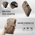 thumbnail image 6 of CaseMe Case for Samsung Galaxy A37 5G Wallet Case for Women Men, Fashion Durable PU Leather Magnetic Flip Lanyard Strap Wristlet Zipper Card Holder Wallet Phone Case for Samsung Galaxy A37 5G 6.7", 6 of 9