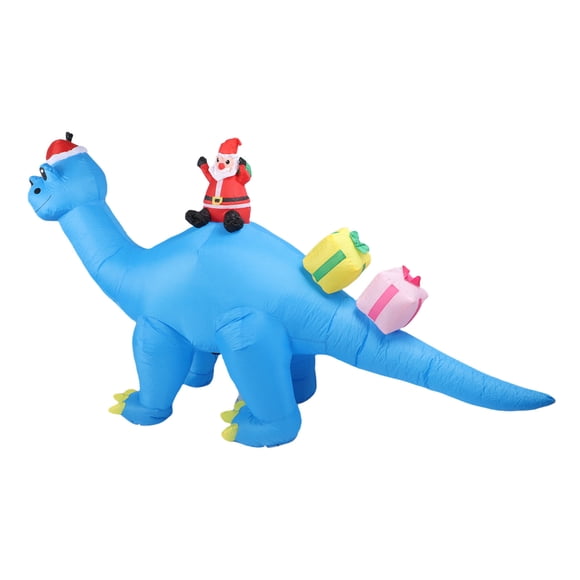 Decoración De Dinosaurio Inflable De 5,9 Pies De Alto, Decoración Navideña De Dinosaurio Inflable De 10,2 Pies De Largo Con Luces LED Ultrabrillantes Para Fiestas
