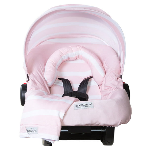Cat Canopy Baby Whole Caboodle Car Seat Cover For 5 Pc Jersey Stretch Pink Stripes Com - Caboodle Baby Infant Car Seat Cover Kit