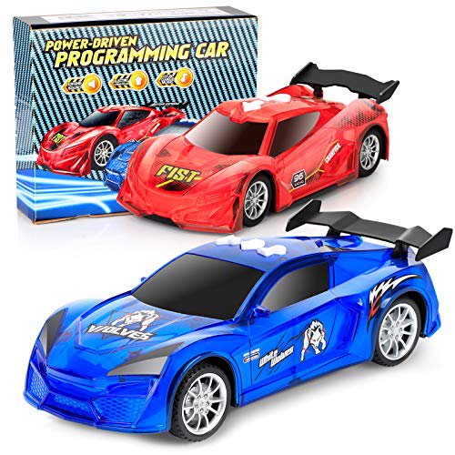 Toy Cars 2 Pack Electric Race Car Toys With Flashing Lights Engine Sounds Racing Model Car Sets Glow In The Dark Xmas Birthday Gifts For 3 4 5 6 7 8 Years