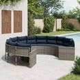 thumbnail image 1 of vidaXL Canapé de Jardin avec Coussins Rond Gris Poly Rotin, 1 of 5