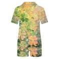 thumbnail image 5 of Oalirro 2 Pack Womens Floral Pajama Sets Short Sleeve Top with Shorts Soft Comfy Loungewear Sleepwear S-XXL St. Patrick's Day Print, 5 of 7