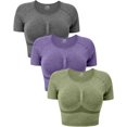 thumbnail image 1 of SURJDE Women's 3 Piece Tank Tops Ribbed Seamless Workout Exercise Shirts Yoga Crop Tops, 1 of 6