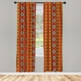 thumbnail image 5 of Ambesonne Orange Window Curtains, Traditional Motif, Each 28" W x 84" L, Orange Yellow and White, 5 of 5