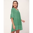 thumbnail image 3 of Moomaya Shift Dresses For Women, Tiered Bell Sleeves, V-Neck Short Solid Color Dress, 3 of 8
