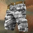 thumbnail image 2 of WTOBBY Men's Summer Work Shorts in Camouflage Pattern, Loose and Casual, Large Size Featuring Multi-Pocket Design, 5-Inch Length Shorts Without Belt, Durable and Stylish,Light Gray XL, 2 of 5