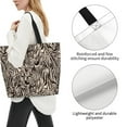 thumbnail image 3 of Honeii Leopard And Zebra1 Print Tote Bag for Women, Foldable Tote Bag Large Shoulder Bag Top Handle Handbag for Travel, Work, 3 of 8
