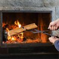 thumbnail image 3 of 26Inch Long Firewood Tongs Log Grabber for Fire Pit Campfire Bonfire Fireplace Heavy Duty Wrought Ir, 3 of 5