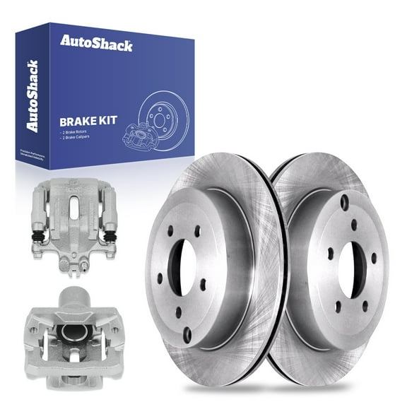AutoShack Rear Vented Brake Rotors   Calipers 4-PC Brake Kit Replacement for 2007-2010 Ford Edge 2007-2010 Lincoln MKX 11.9" (302.2 mm)