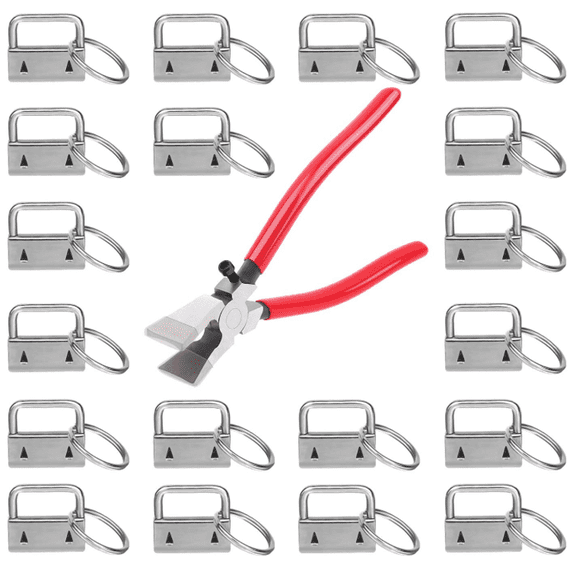 50pcs Key Fob Hardware Set with 1pc Key Fob Pliers for Making Wristlet Keychains, Key Lanyards And Keychain Hardware Supplies