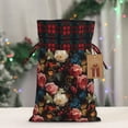 thumbnail image 5 of Rocae Rose Flowers Print Christmas Drawstring Linen Gift Bag with Drawstrings Treat Bag Goody Present Bags for Christmas Party Favor, 5 of 8
