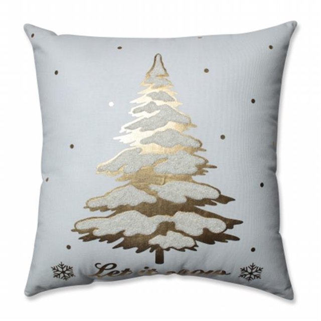 Or et Coussin à un Arbre Carré Glamour de 17,5 Po