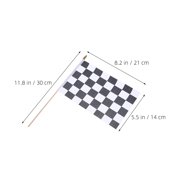 LOLIPPYY 16Pcs Handheld Racing Flags Black and White Checkered Flags for Racing Themed Party Supplies