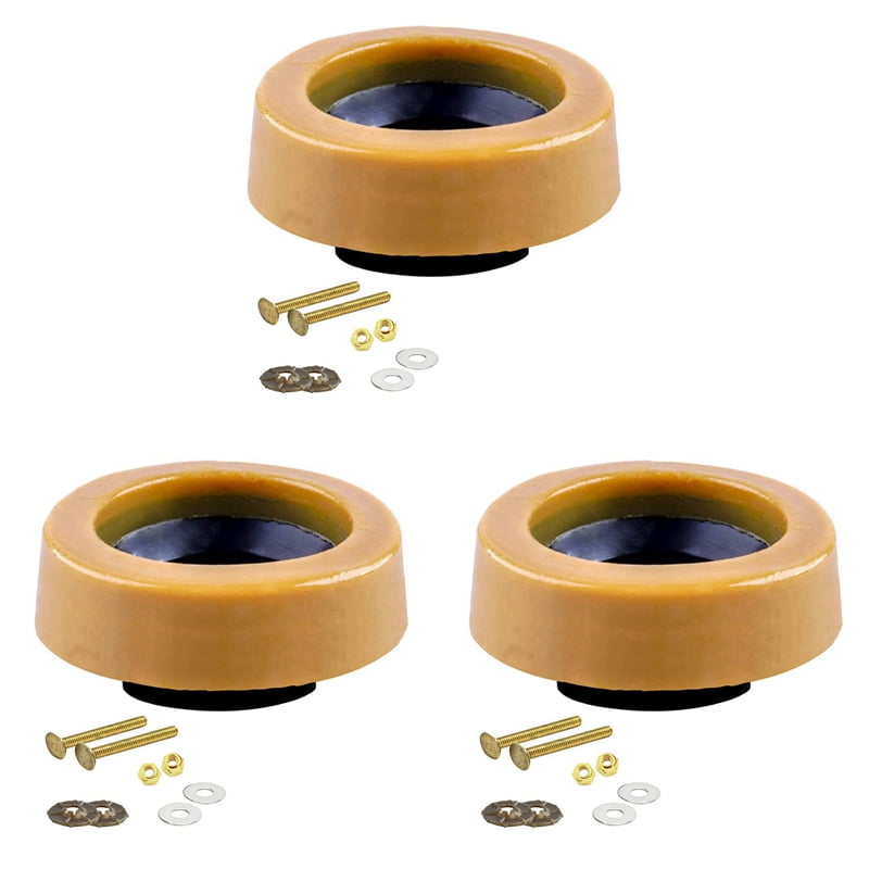 3X Toilet Wax Ring Kit for Floor Outlet Toilets New Install or Re with