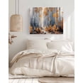 thumbnail image 3 of Orange Navy Blue Wall Art for Living Room,Canvas Picture Wall Decor for Bathroom Bedroom,Modern Oil Painting Art Forest Painting Artwork for Office Kitchen Hallway Dining Room Home Decor 12"x16", 3 of 8