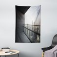 thumbnail image 1 of Modern Decor Tapestry, Arabian City Dubai Landscape Downtown from Balcony Photo Image, Wall Hanging for Bedroom Living Room Dorm Decor, 40W X 60L Inches, Charcoal Grey and White, by Ambesonne, 1 of 2