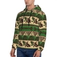thumbnail image 3 of Naloa Dark Green Vintage Corn Pattern Men's Casual Hooded Collar Drawstring Hoodies Pullover Sweatshirts Casual Long Sleeve Shirts-Small, 3 of 7