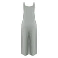 thumbnail image 4 of DYMADE Women Solid Color Cotton Loose Casual Suspenders Pants Dungarees, 4 of 6