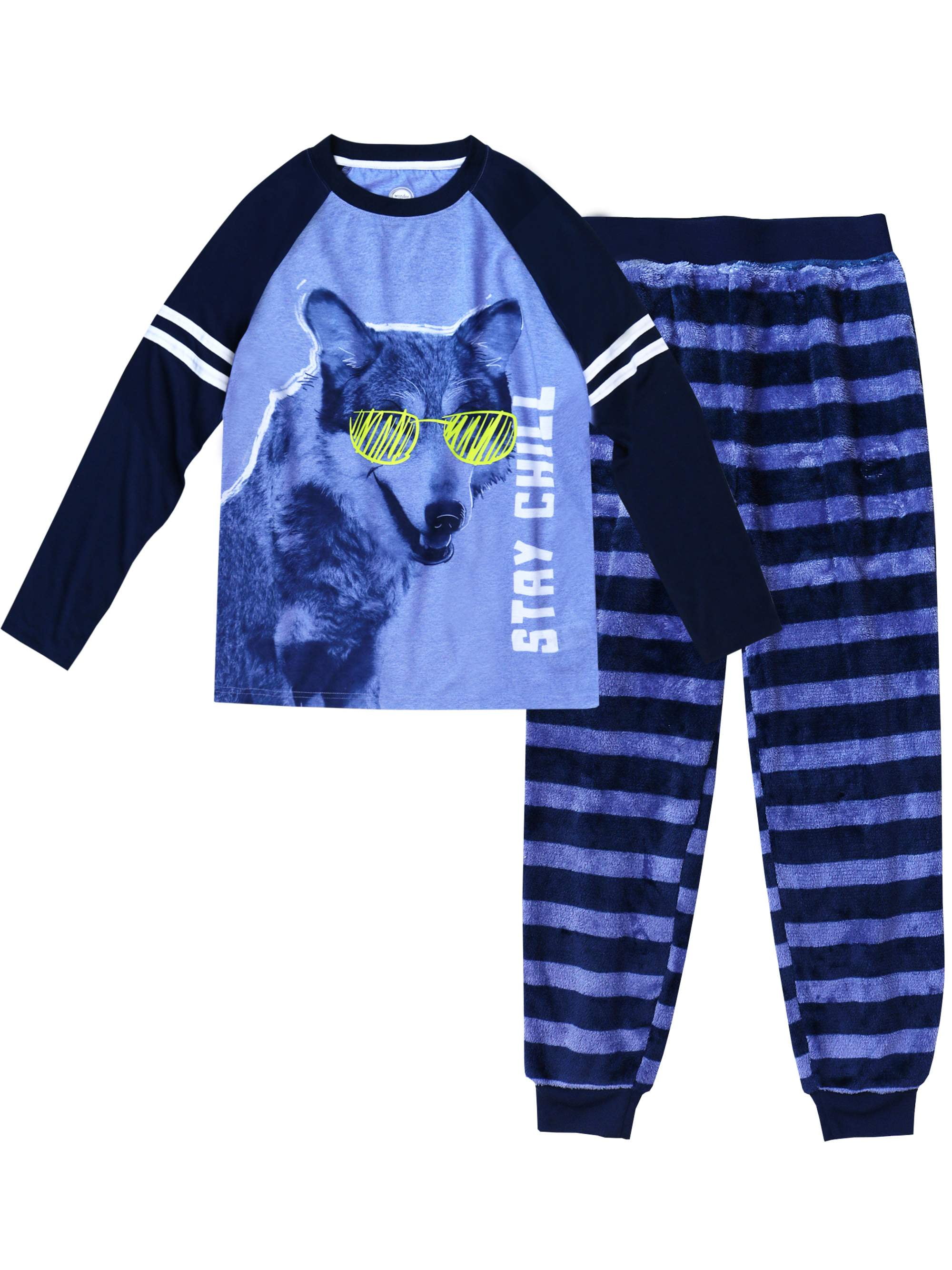 Blue//Green Sleep On It Big Boys 2-Piece Pajamas 12