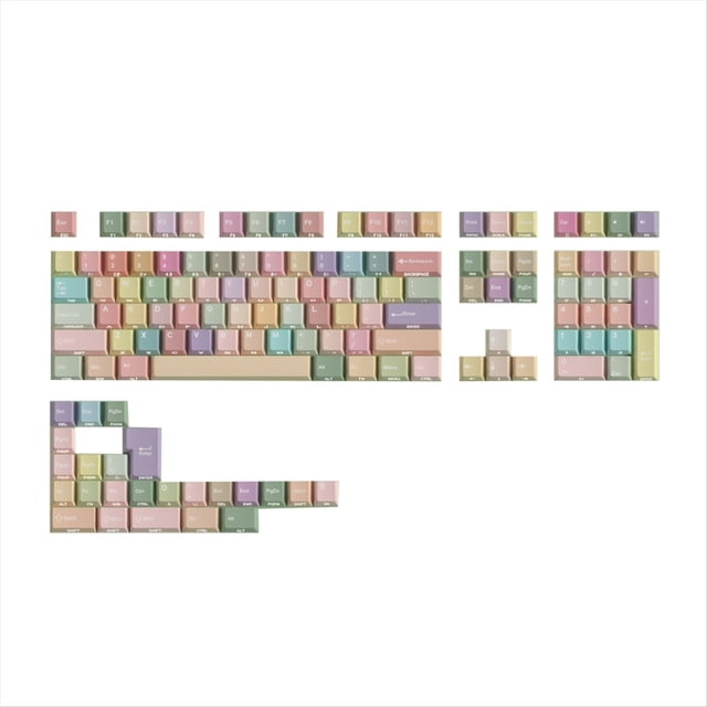 Double Print Keycaps Dye-Sub PBT Side Light Cherry Profile 131 Keys for Mechanical Keyboard ISO Layout F75 English