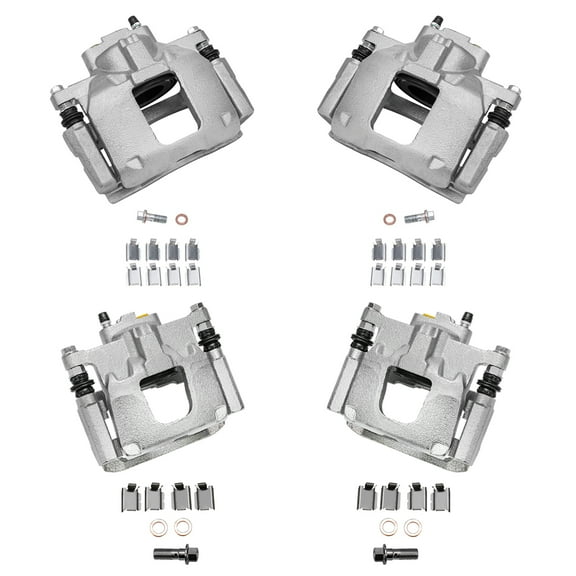 Detroit Axle - Front & Rear Disc Brake Calipers w/Bracket Replacement for Jeep Wrangler Liberty