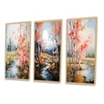 thumbnail image 3 of Designart "Spring Awakening Birch Woods VI" Floral Framed Wall Art Set Of 3 - Pink Tree Birch Frame Canvas Set For Living Room Decor, 3 of 7